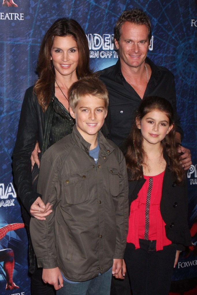Cindy Crawford and Rande Gerber with their children Presley Walker Gerber and Kaia Gerber.
