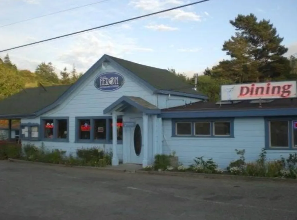 Exterior view of the Blue Heron restaurant in California.