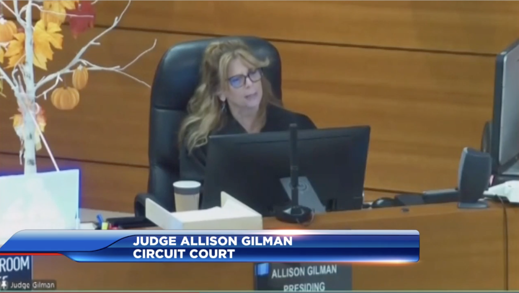Broward Circuit Court Judge Allison Gilman presiding in bond court.