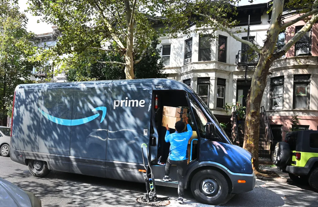 An Amazon van in Brooklyn.