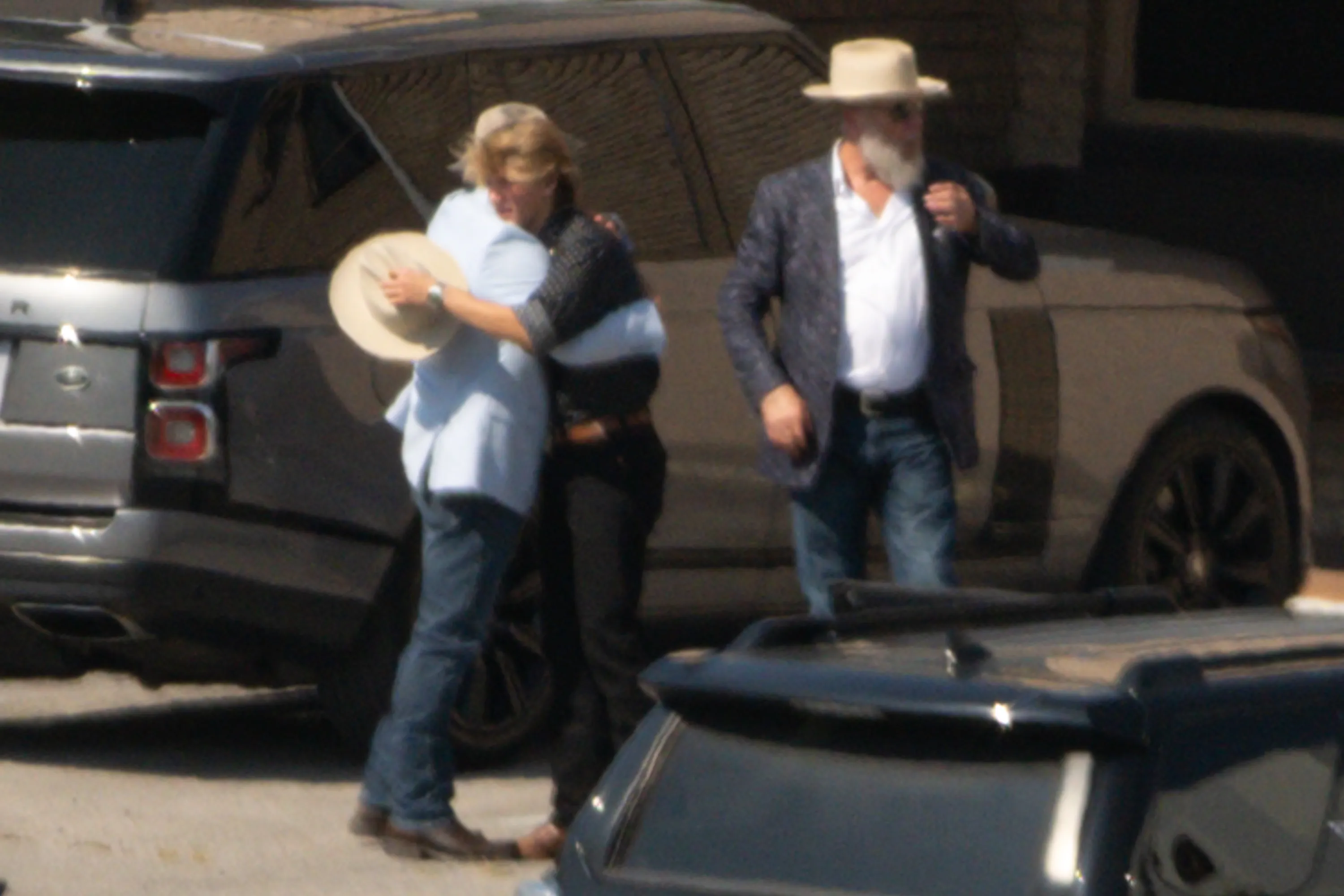 Bryan Seaver with Dolly Parton’s family at the Woodlawn Funeral Home.