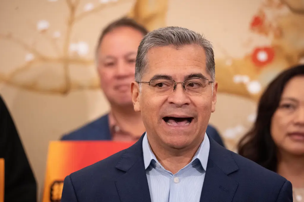 California gubernatorial candidate Xavier Becerra speaks during a campaign event.