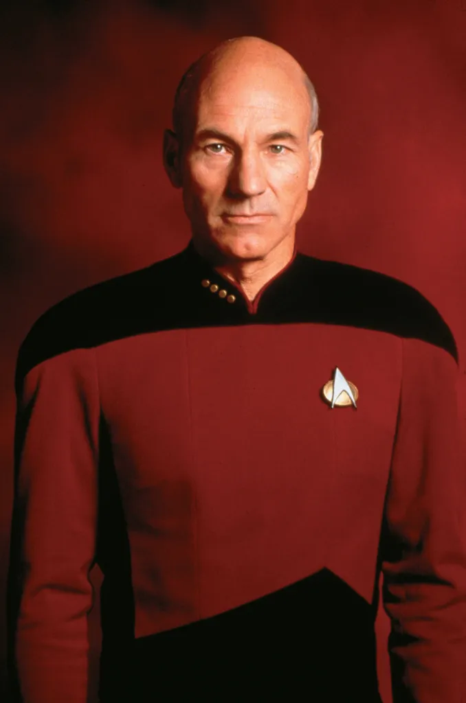 Patrick Stewart as Captain Jean-Luc Picard in Star Trek: The Next Generation.