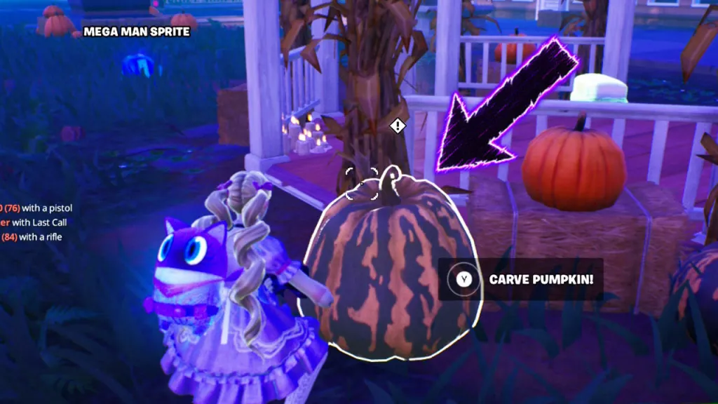 Carve Pumpkins in Fortnite Steps