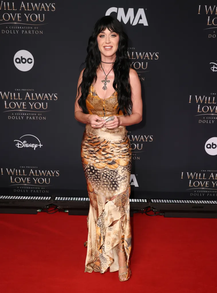 Katy Perry on the red carpet at the 'CMA Presents I Will Always Love You - A Celebration of Dolly Parton'.