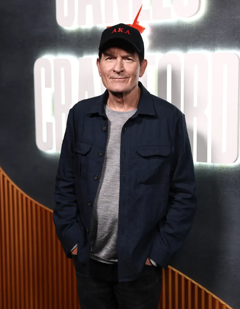Charlie Sheen on the red carpet prior to a boxing event.
