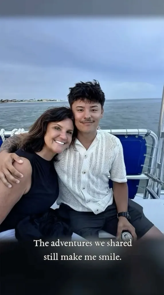 Colleen Conrad and Collin Gosselin pose together on a boat.