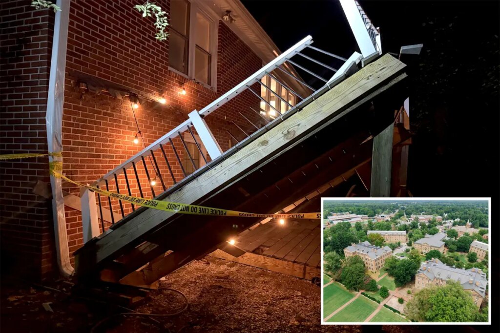 College homecoming party turns to chaos as deck collapses, leaving at least 28 people injured