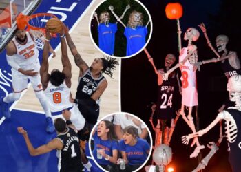 Knicks fanatic’s viral Halloween display reinvents Finals ‘tip in’ with an undead twist