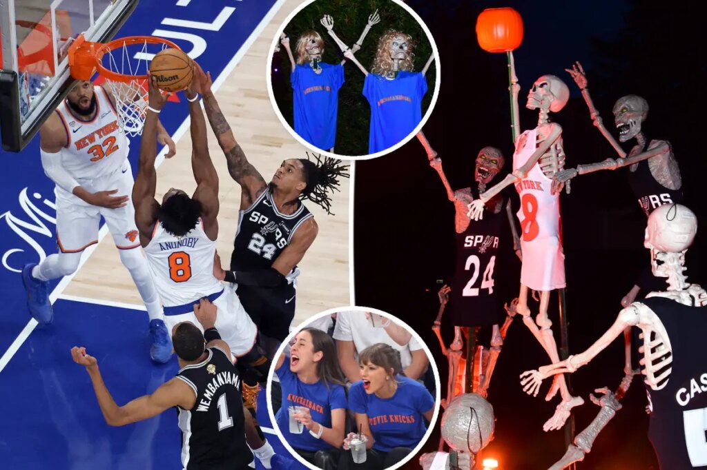 Knicks fanatic’s viral Halloween display reinvents Finals ‘tip in’ with an undead twist
