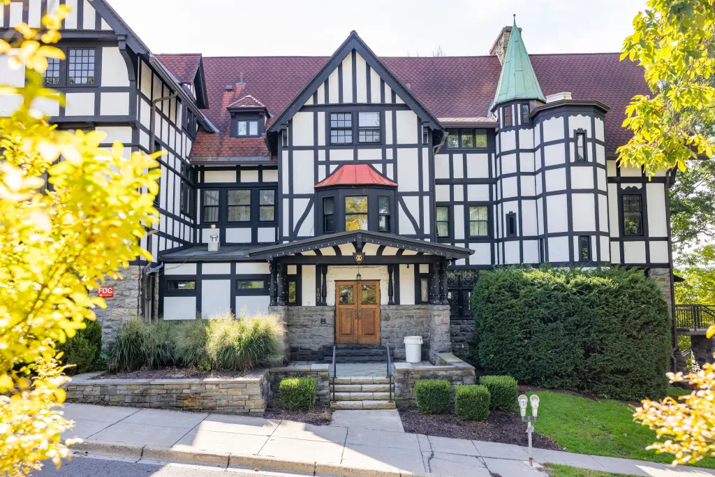 The Chi Phi Fraternity House on the Cornell University campus.