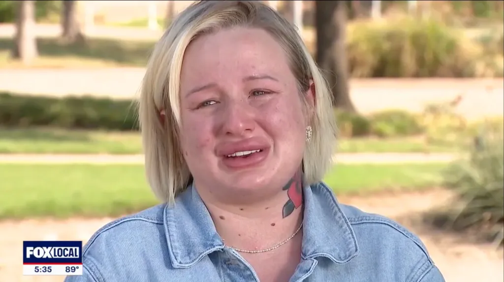 Kayla Price crying in an interview.