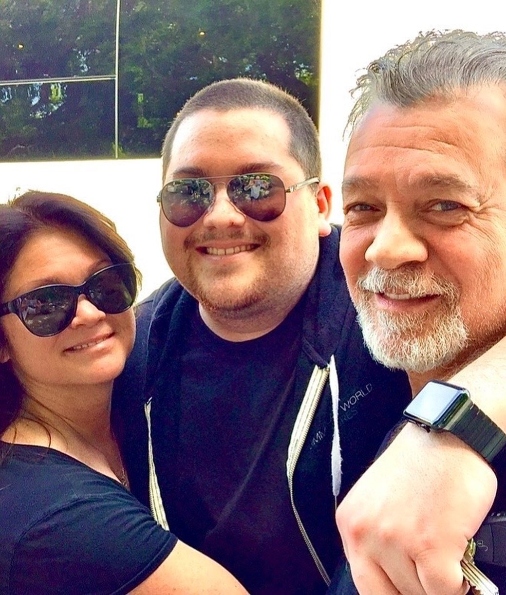 Eddie and Wolfgang Van Halen with Valerie Bertinelli