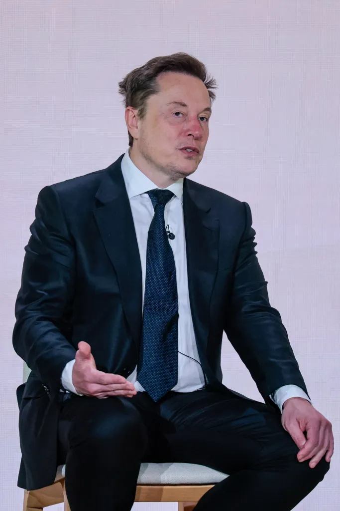 Elon Musk speaks during the launch event for America.gov.