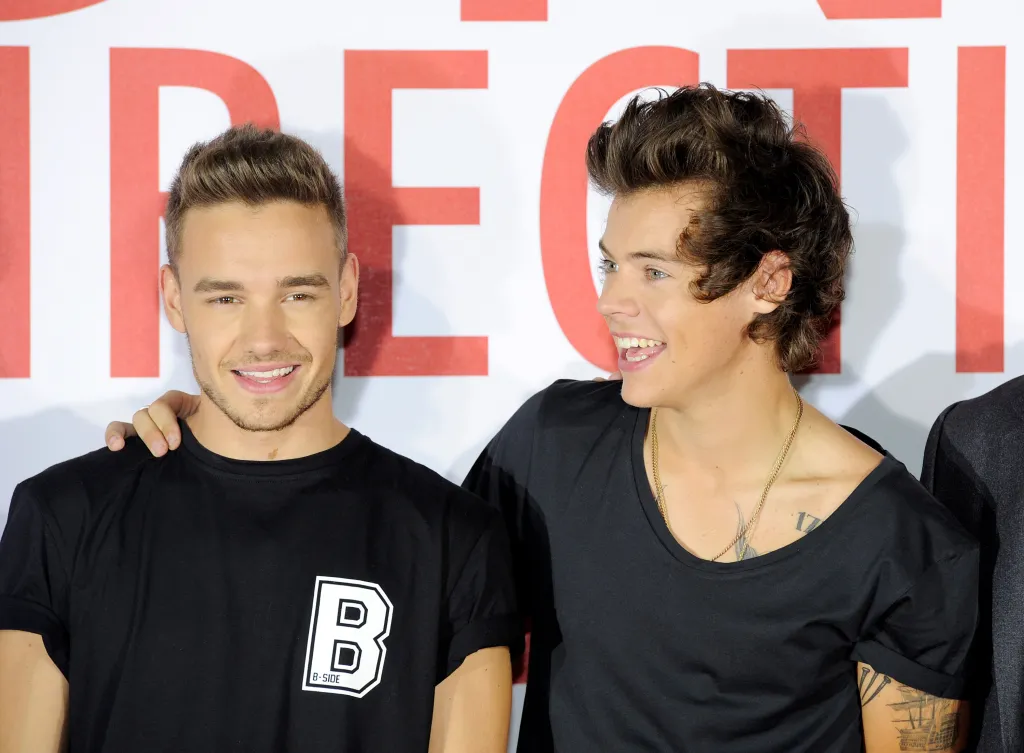 Liam Payne and Harry Styles at the photocall for 'One Direction: This Is Us 3D'.