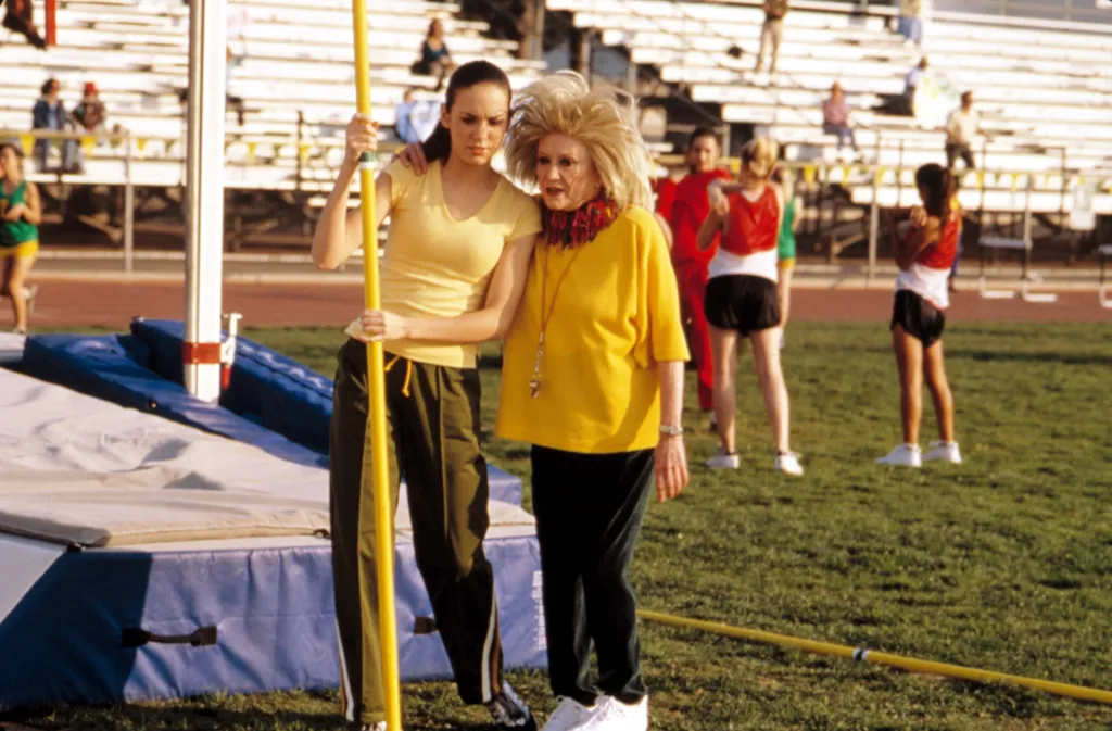 Christy Carlson Romano and Phyllis Diller on the set of Even Stevens.