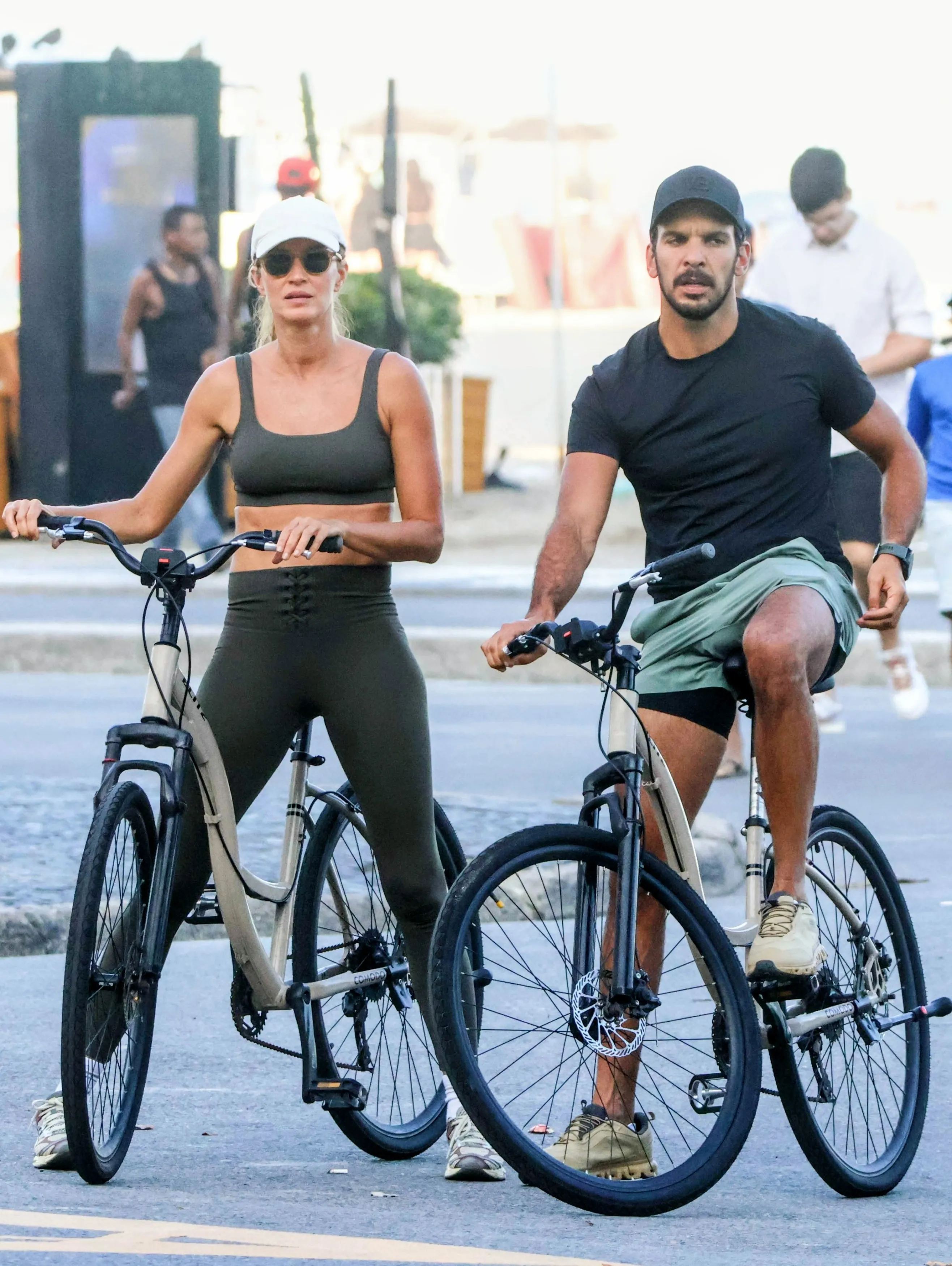 Gisele Bündchen and Joaquim Valente on a bike ride in Rio de Janeiro.