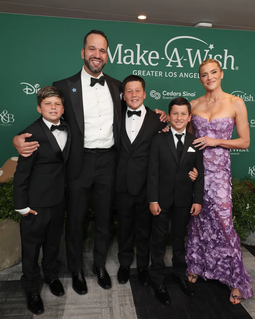 Bill Fishel and Kate with their three sons at the Make-A-Wish Greater Los Angeles gala.