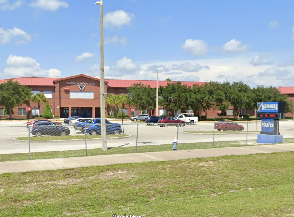 Matanzas High School in Florida, where substitute teacher Bryan Schewitz allegedly kicked a student with disabilities during class.