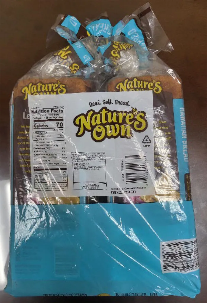 A 2-pack of Nature's Own Hawaiian Bread.