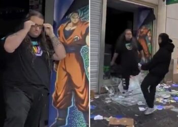Sweat pants-clad video game store worker praised as hero for defying Franch rioters trying to loot business