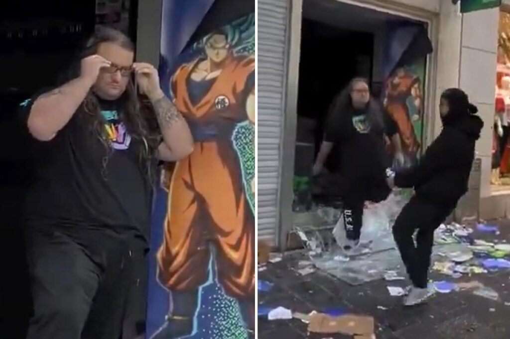 Sweat pants-clad video game store worker praised as hero for defying Franch rioters trying to loot business