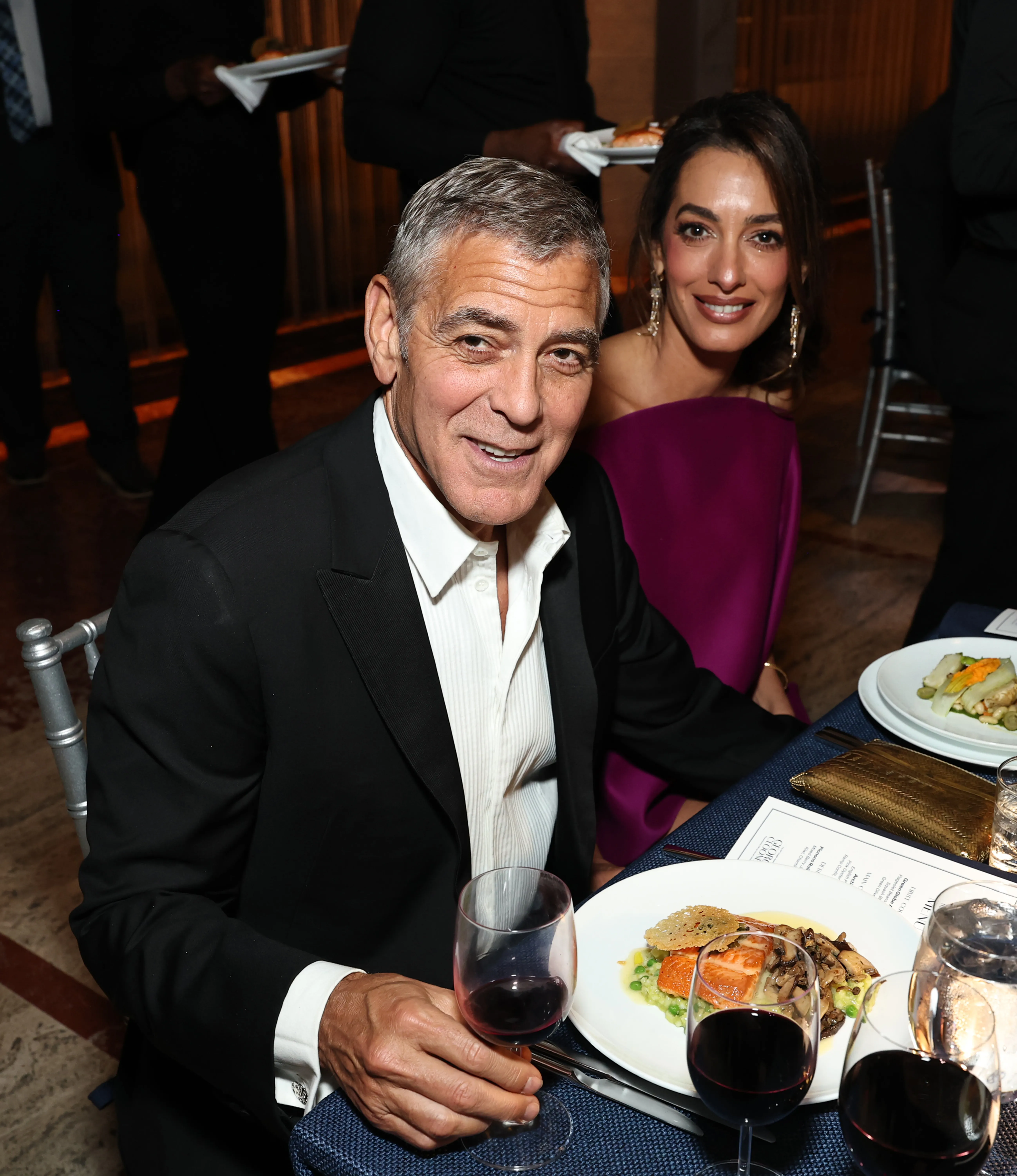 George Clooney and Amal Clooney attend the 51st Chaplin Award Gala Honoring George Clooney at David Geffen Hall on April 27, 2026 in New York City. 