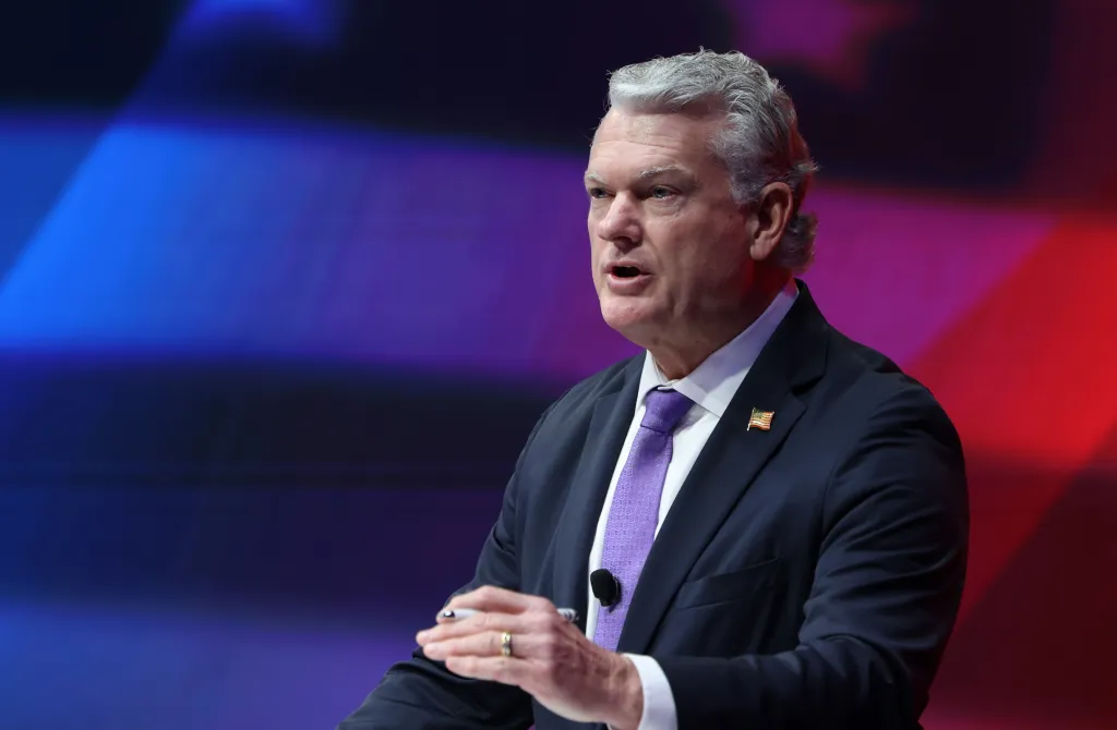 Republican Senate candidate Mike Collins speaks during a debate in Atlanta.