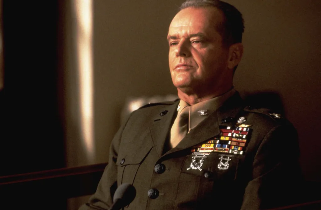 Jack Nicholson as a military officer in A Few Good Men.