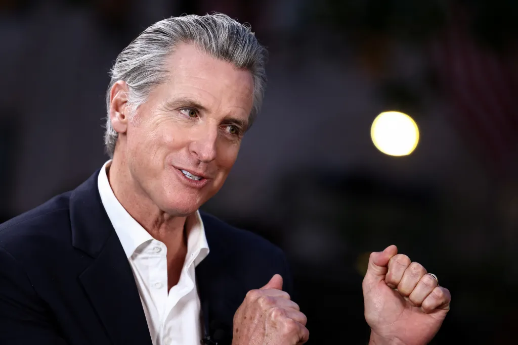 California Governor Gavin Newsom during an interview.