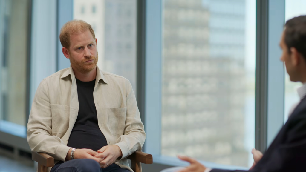 Prince Harry participating in an interview.