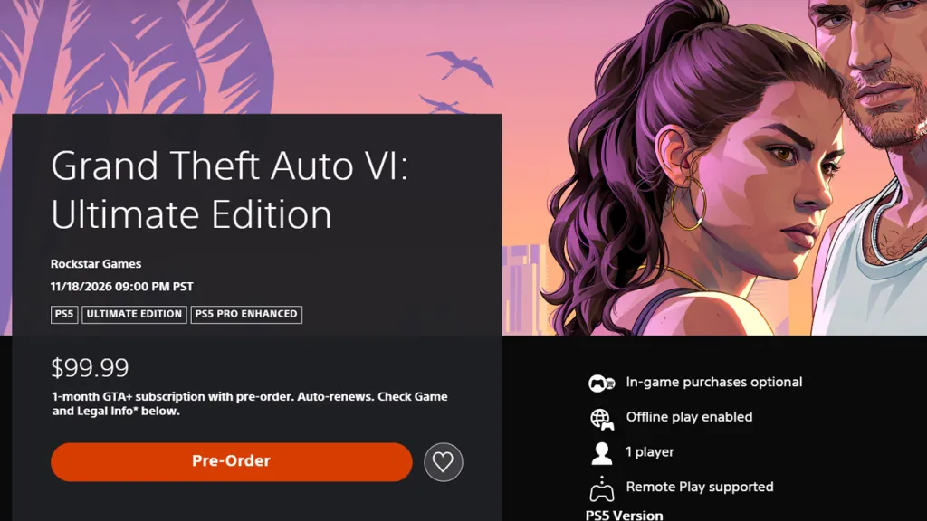 GTA 6 PS5 Pro Enhanced Tag