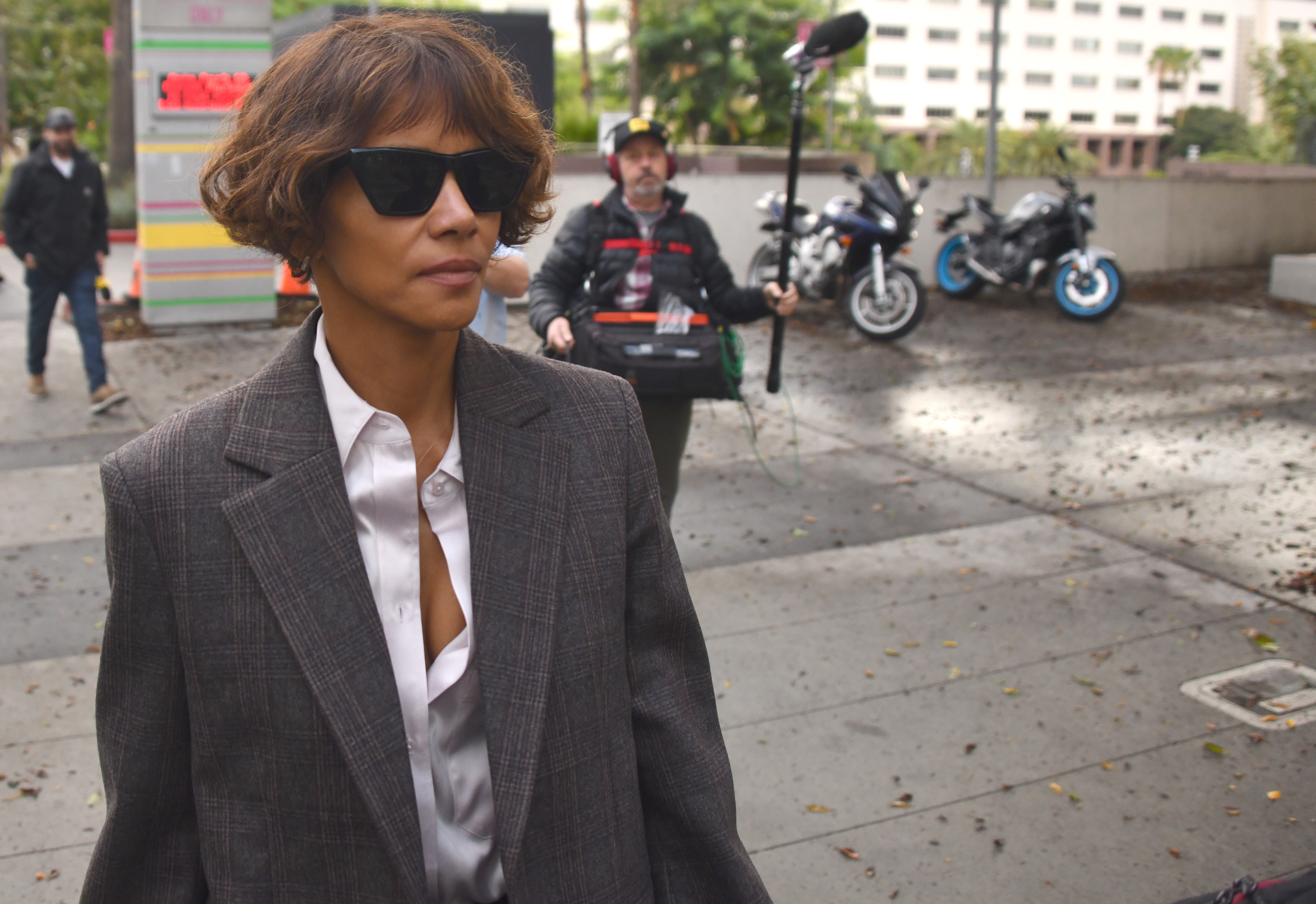 Halle Berry arrives at the Stanley Mosk courthouse.