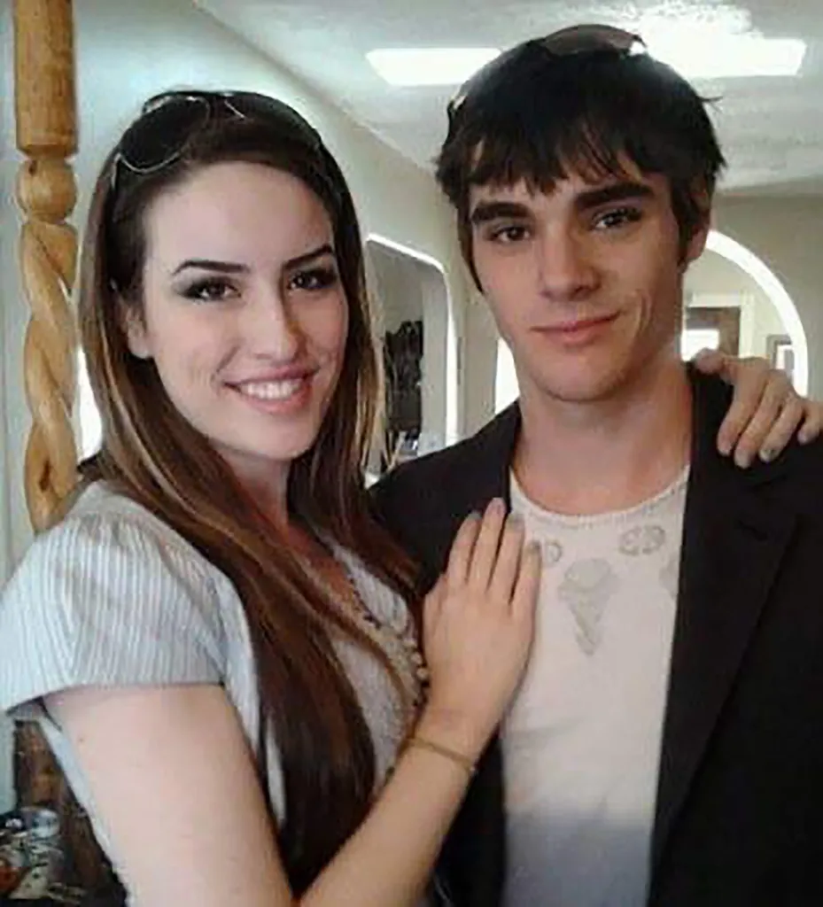 Actor RJ Mitte and his former girlfriend Saint Sasha pose together.