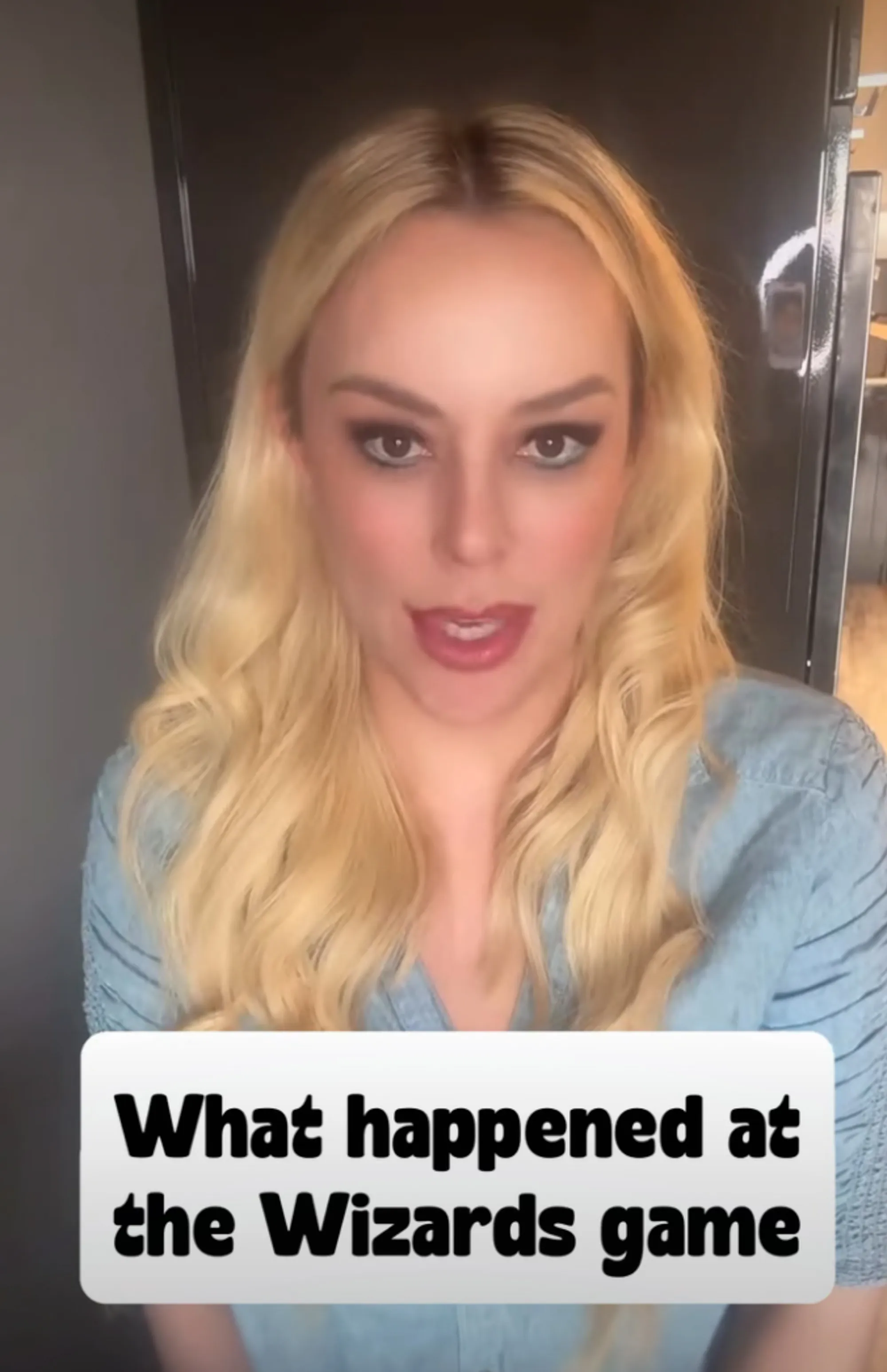 Britt McHenry speaking with text overlay reading 