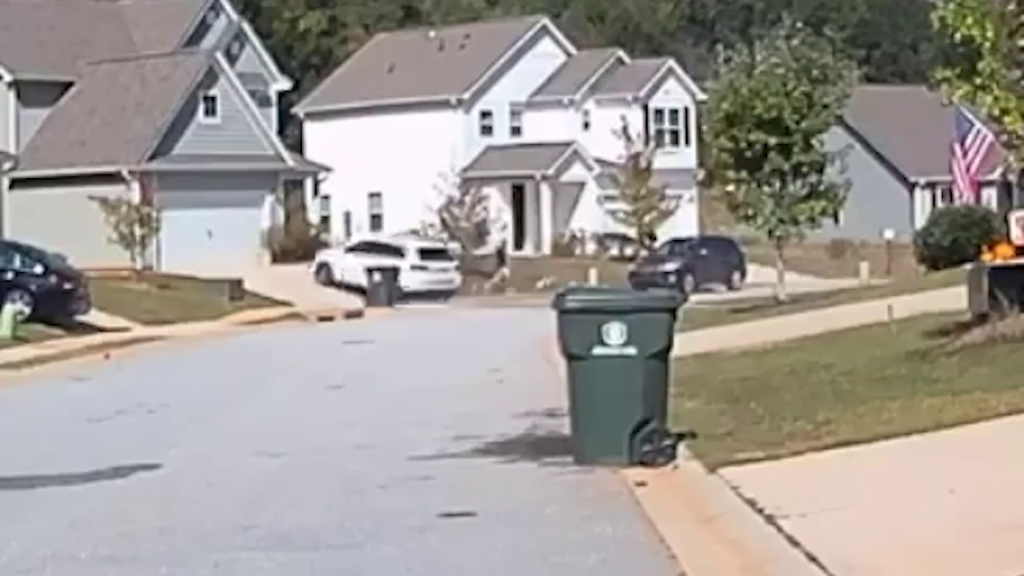 A car crashes into a home during a police chase, in Simpsonville, SC, on Oct. 15, 2026.