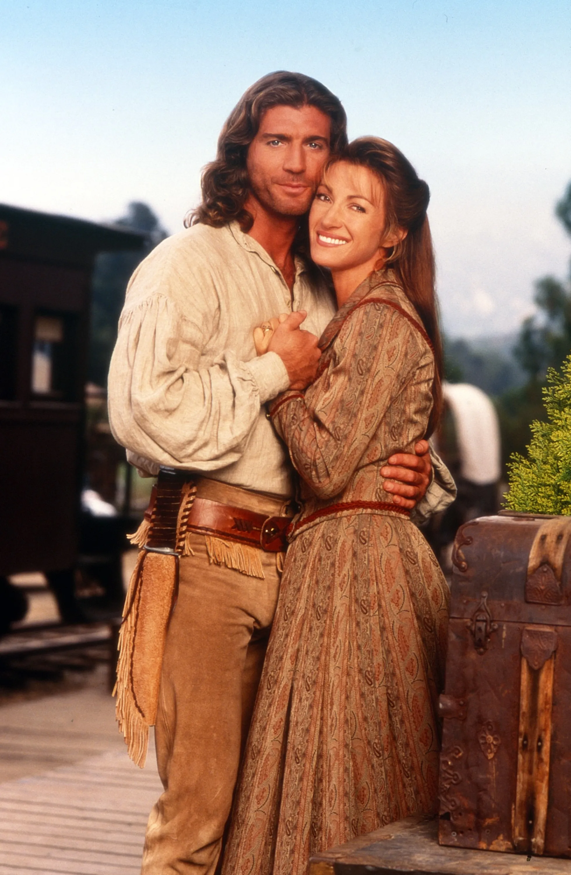 Joe Lando and Jane Seymour in Dr. Quinn, Medicine Woman.