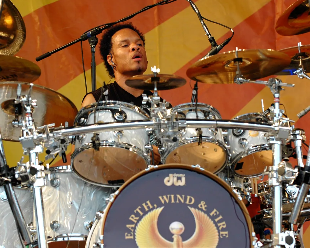John Paris performing with Earth, Wind & Fire on drums.