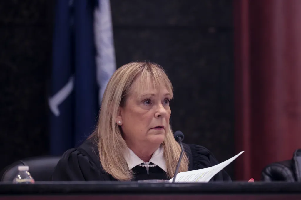 Judge Debra McCaslin presides during an evidentiary hearing over a retrial of Alex Murdaugh.
