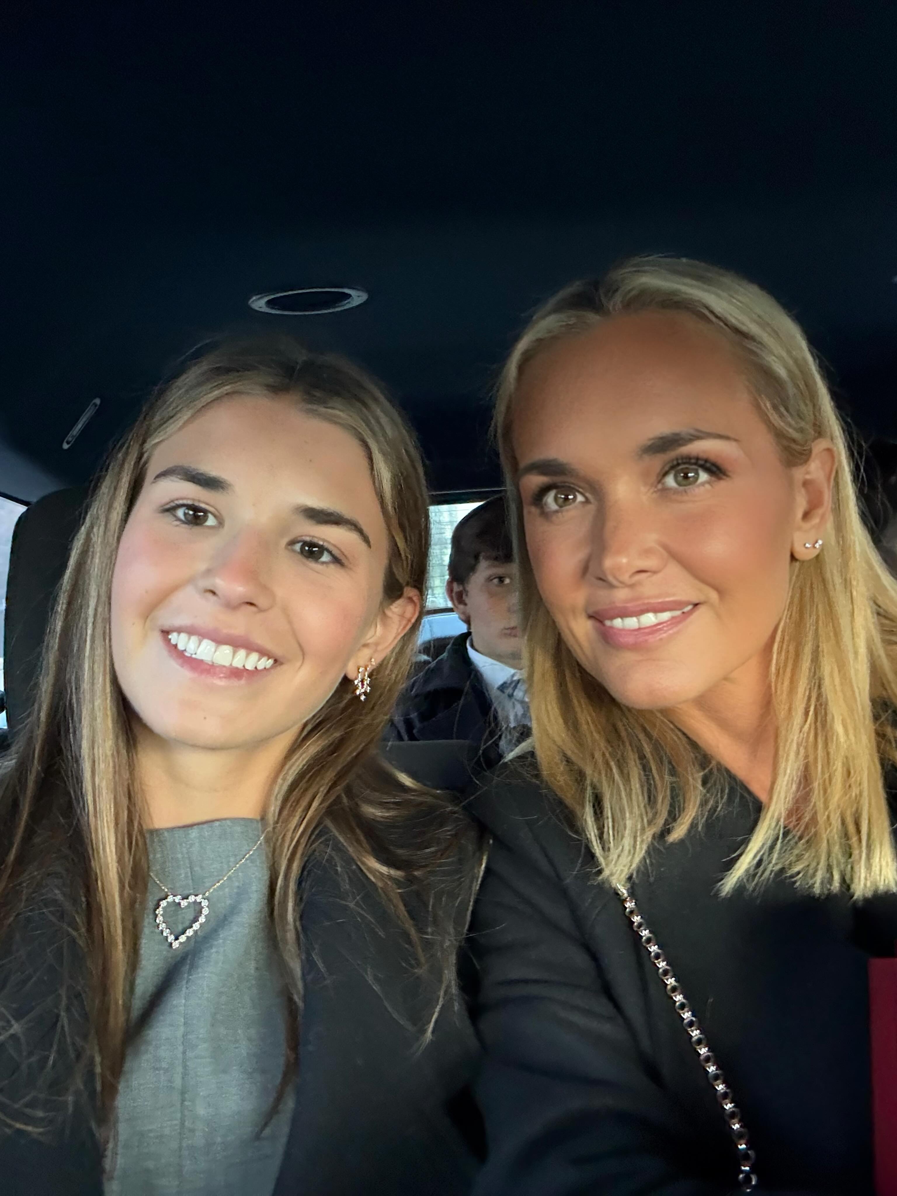 Kai and Vanessa Trump sitting in a car together.