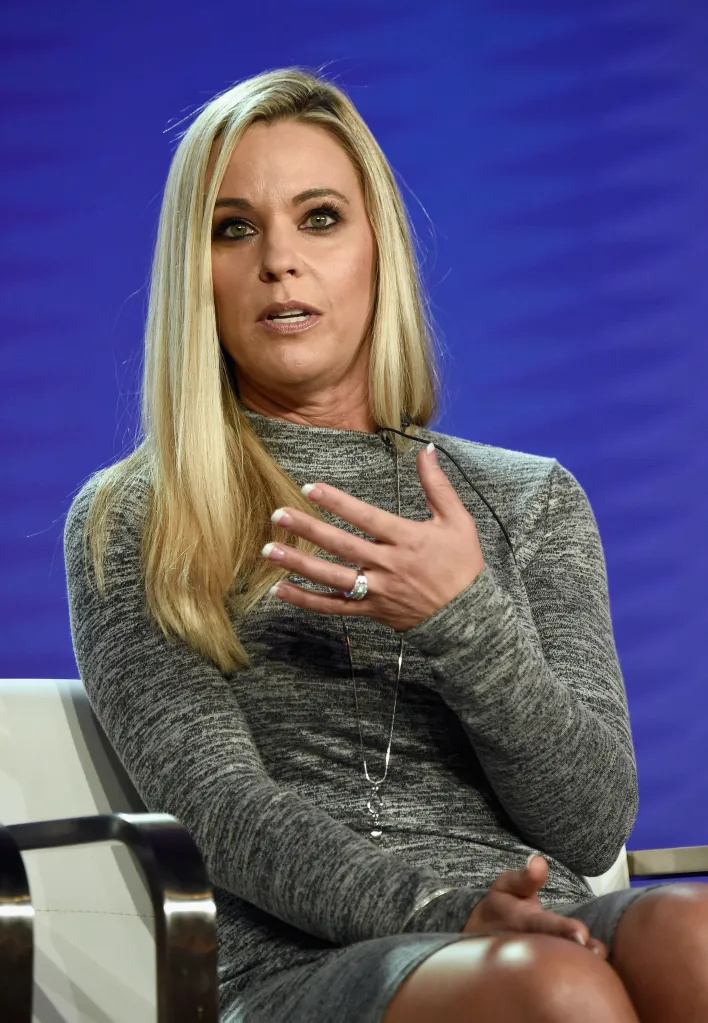 Kate Gosselin speaks onstage during the TLC portion of the Discovery Communications Winter TCA Tour.