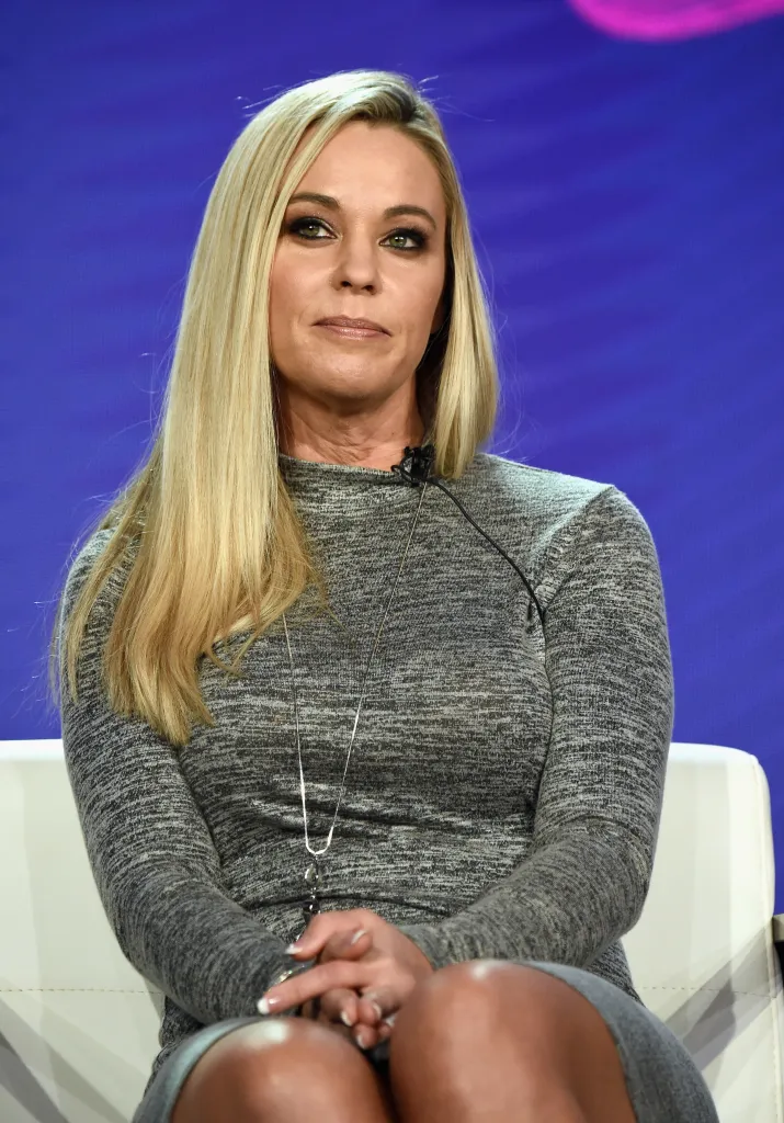 Kate Gosselin speaks onstage during the TLC portion of the Discovery Communications Winter TCA Tour.