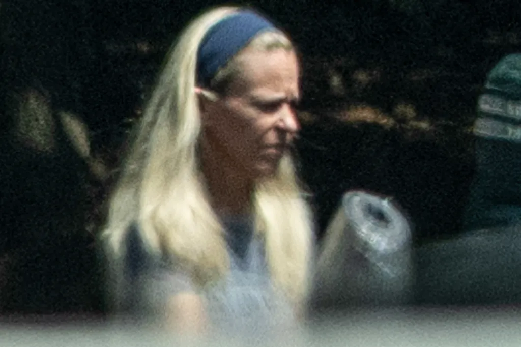 Kate Gosselin outside her home.