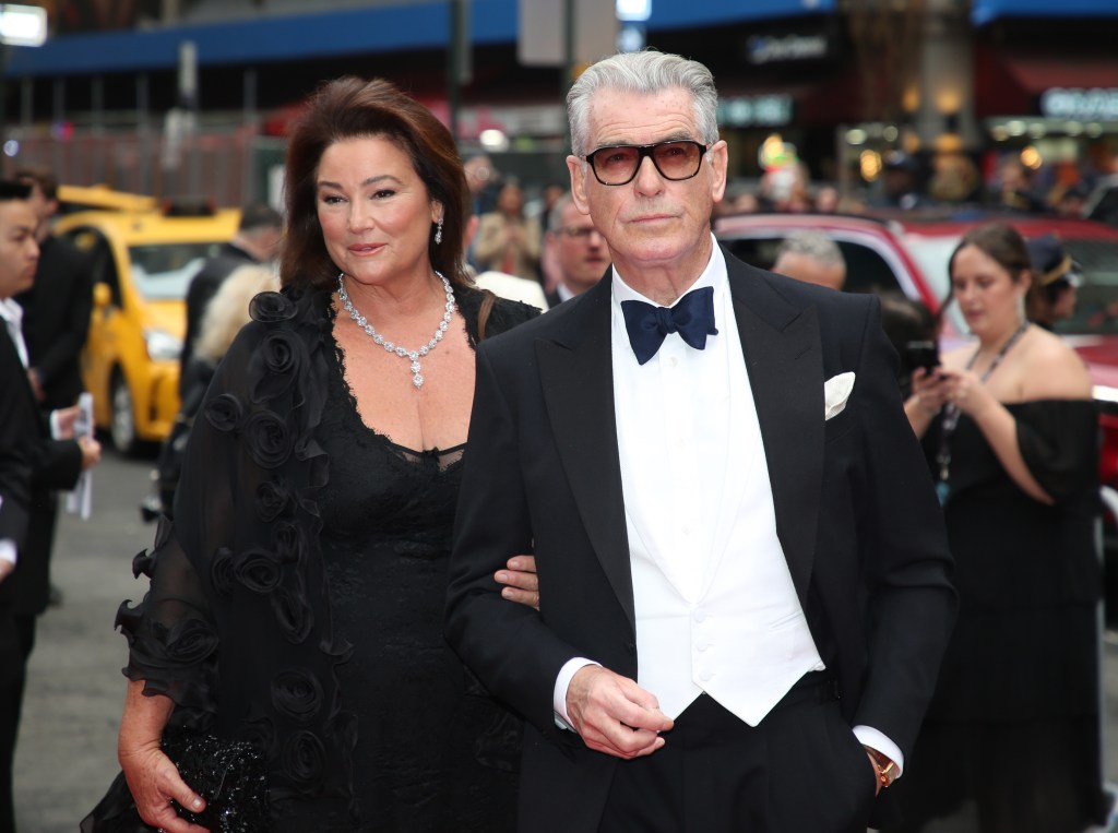 Keely Shaye Smith and Pierce Brosnan attend the opening night of 