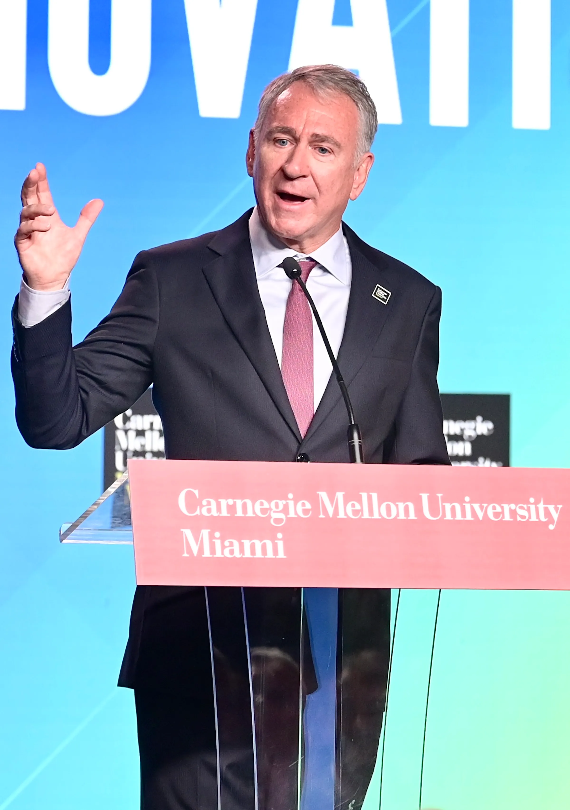 Ken Griffin speaking at the Carnegie Mellon University Miami campus announcement.