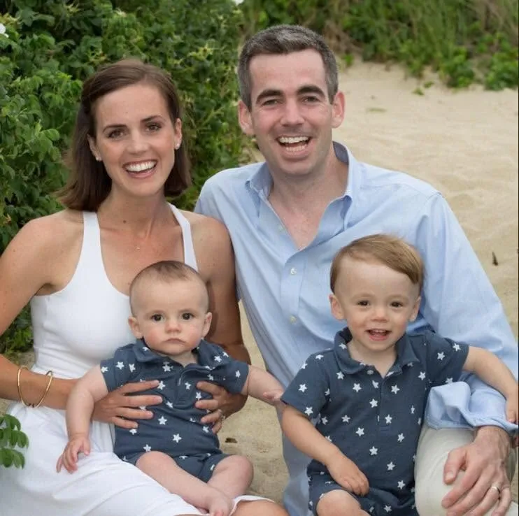Kyle Kennedy with her husband and two young children.
