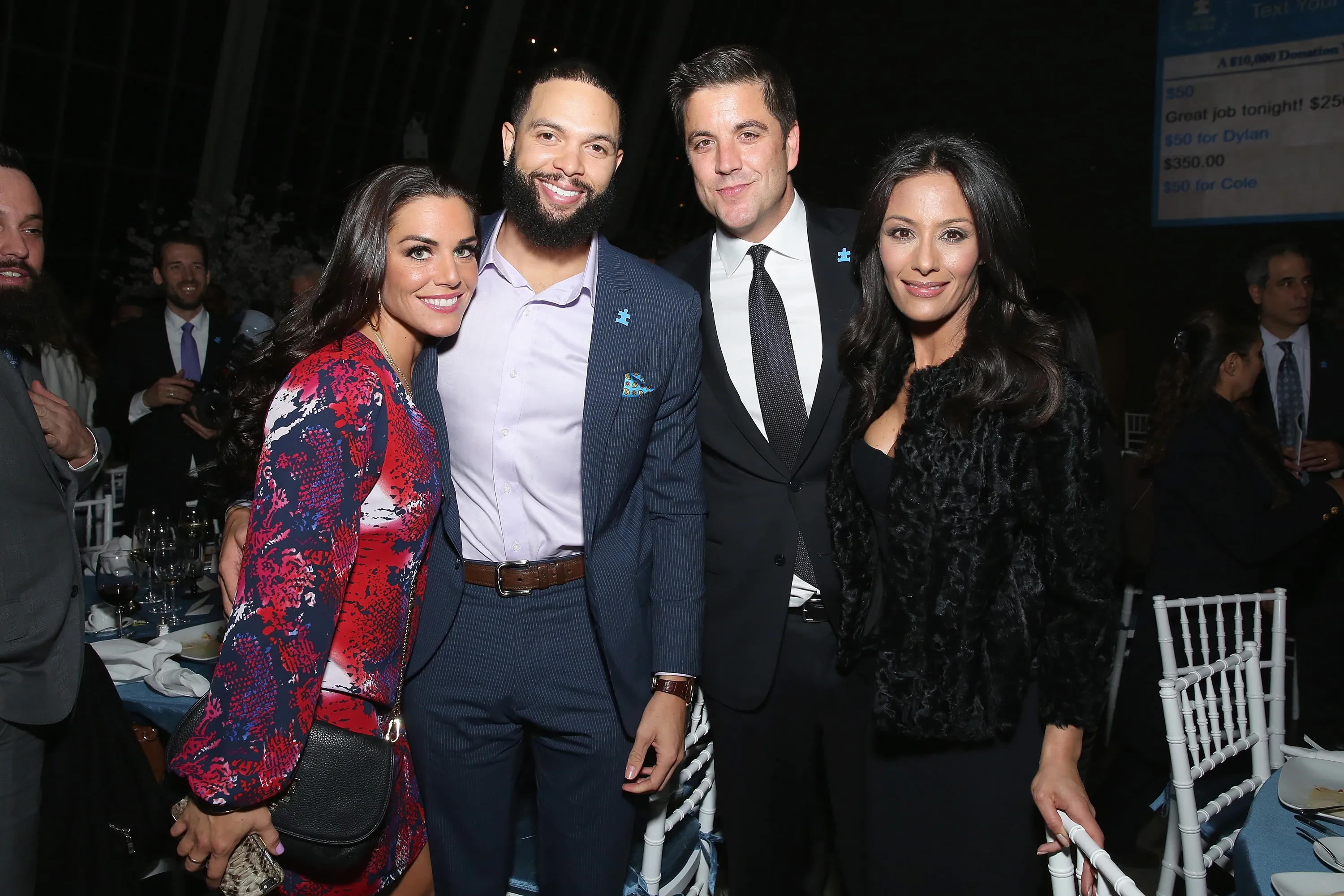 Amy Williams, Deron Williams, Josh Elliott and Liz Cho attend the Autism Speaks Tip-off For A Cure.