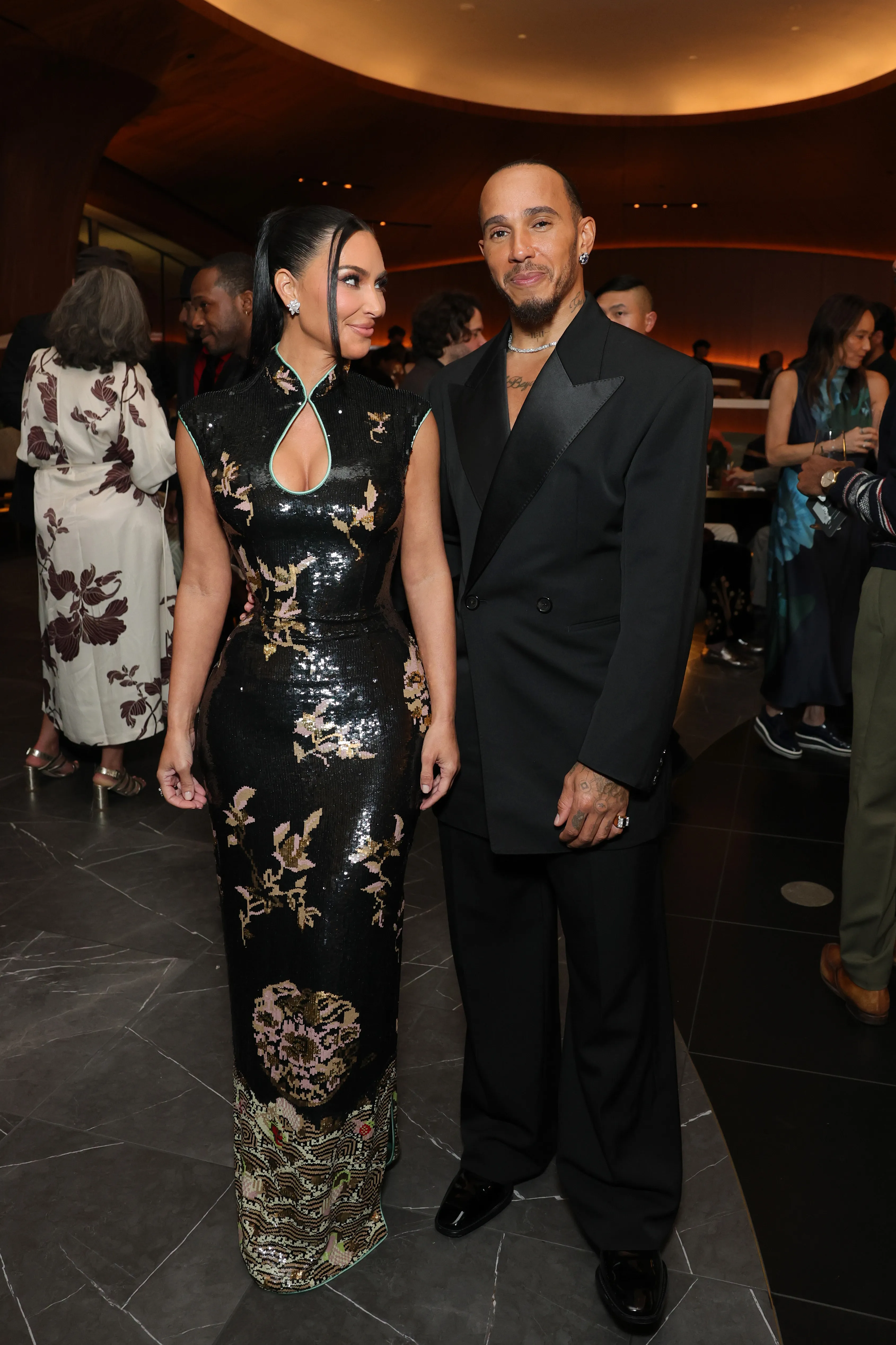 Kim Kardashian and Lewis Hamilton attend the Lucas Museum of Narrative Art Opening Night.