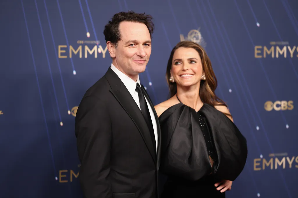 Matthew Rhys and Keri Russell attend the Emmy Awards.