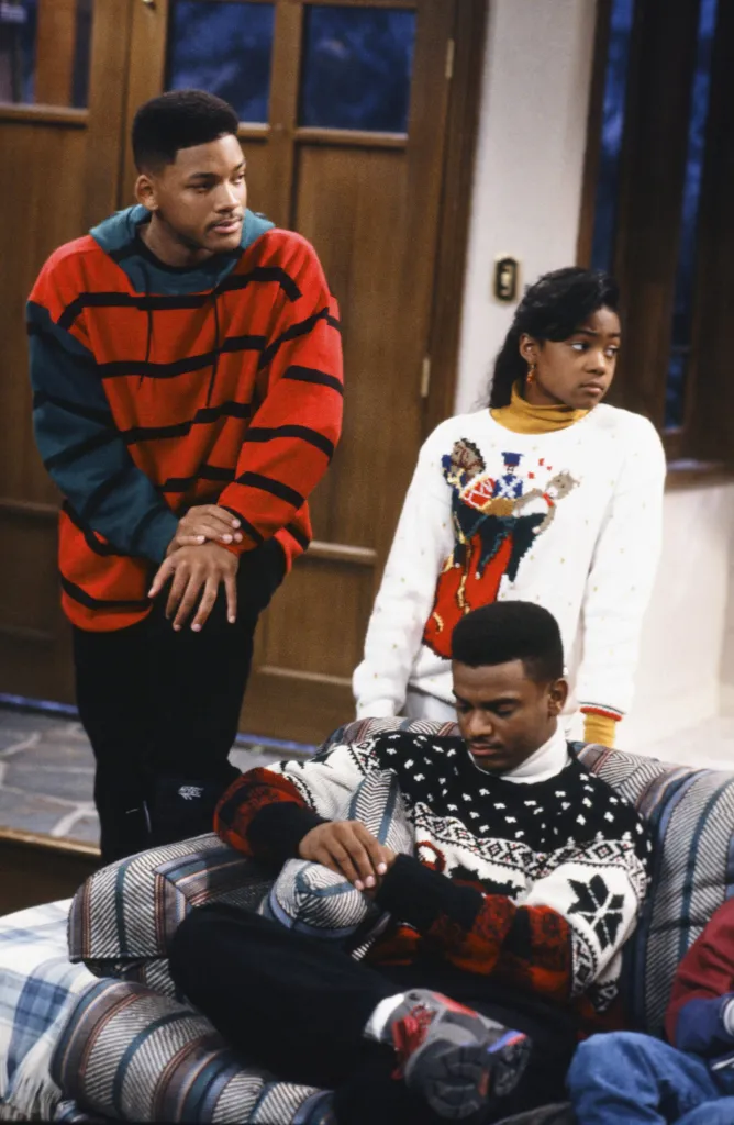 Will Smith, Tatyana Ali, and Alfonso Ribeiro in The Fresh Prince of Bel-Air.